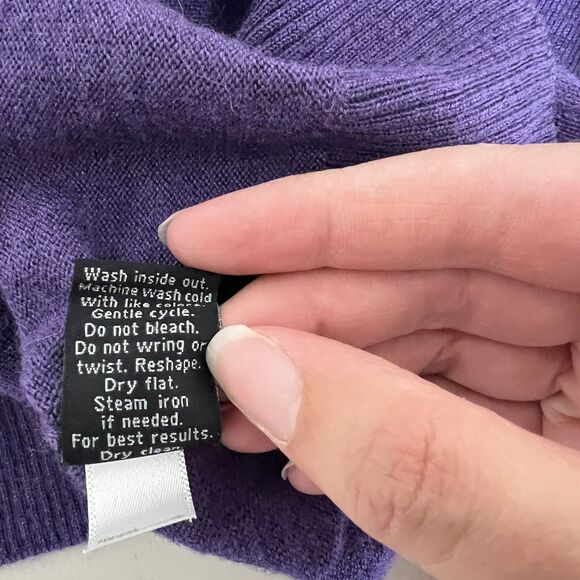 Apt. 9 Men’s XXL Argyle V-Neck Sweater Purple Merino Wool Blend Preppy Classic - Picture 7 of 13